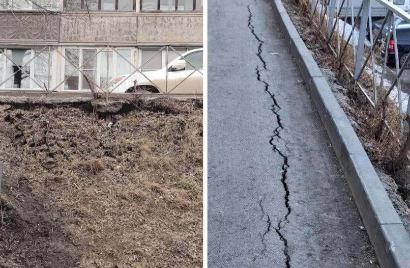 Фото Снежный коллапс и треснувший асфальт: главные новости Новосибирской области за 18 апреля 3